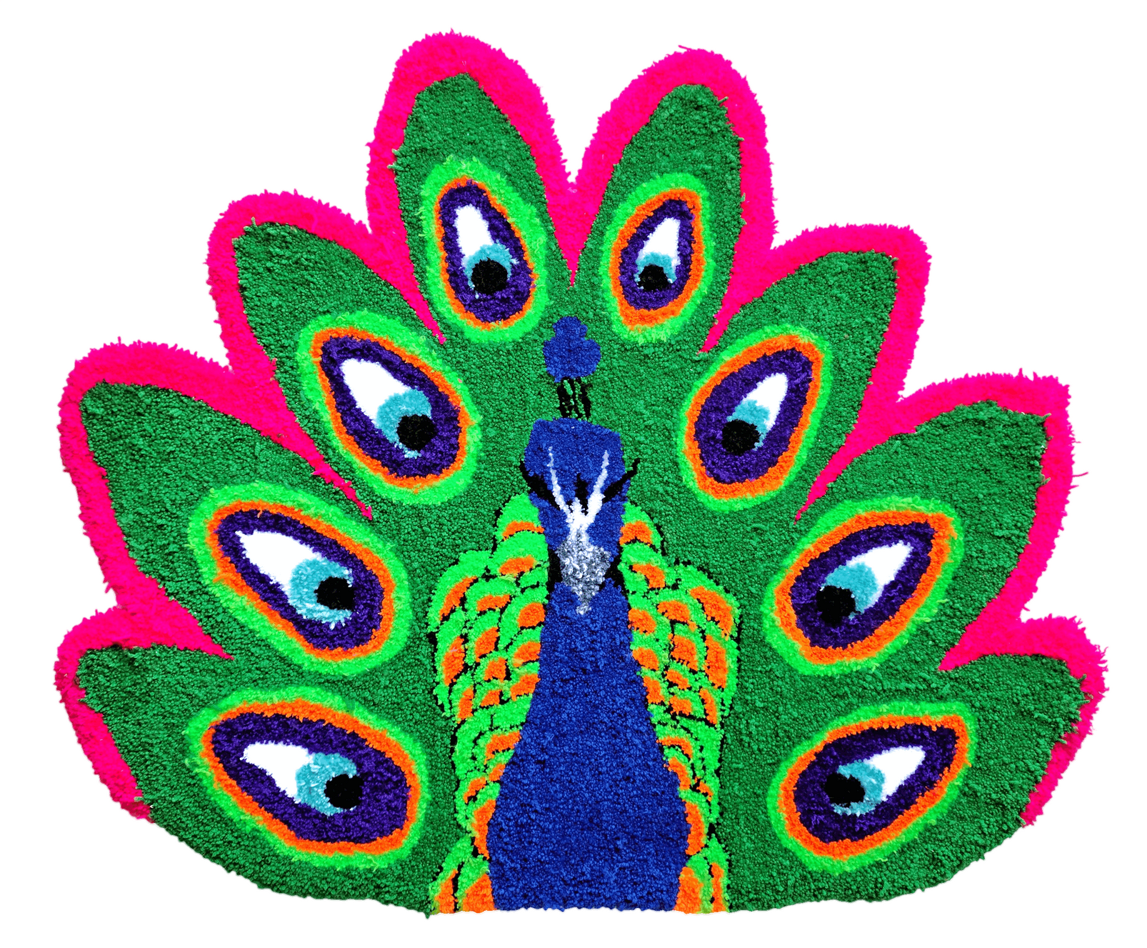 Peacock, 97 x 80cm, tufted yarn