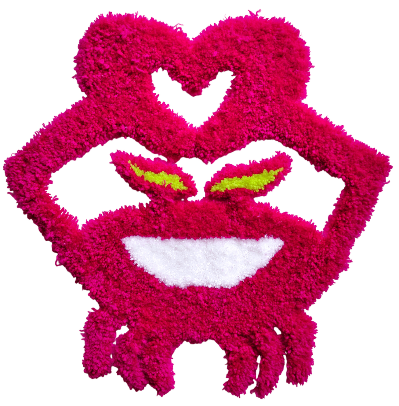Me as a crab, 46 x46cm, tufted yarn