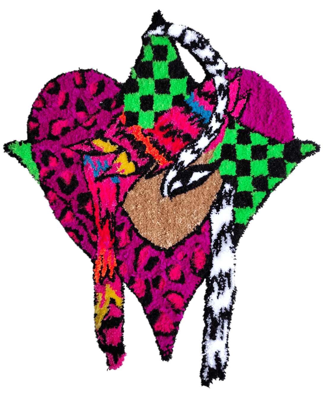 I just want to be scene, 64 x 85cm, tufted yarn & acrylic paint